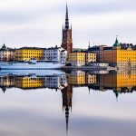 Scenic panorama of the Old Town (Gamla Stan) in Stockholm, Sweden.