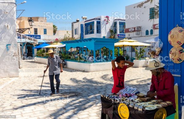 Tunisia. (Southern Tunisia). Island of Djerba. Houmt Souk. June 29, 2019. Typical scene at the Medina
