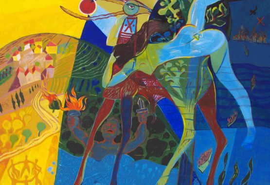 1067 SPYROS DEMITRIADIS Artist CYPRUS 80cmx70cm